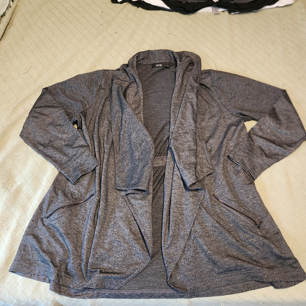 Apt. 9 Charcoal Open Front Cardigan